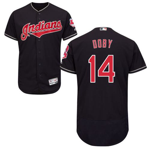Indians #14 Larry Doby Navy Blue Flexbase Authentic Collection Stitched MLB Jersey